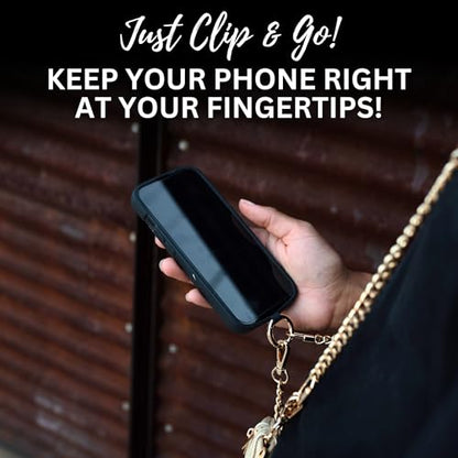 Save the Girls Clip & Go Phone Chain with Wallet Pouch, Silver - color: Silver Chain With Zipper Pouch, Gold Gun Metal Black Rose - Pouch
