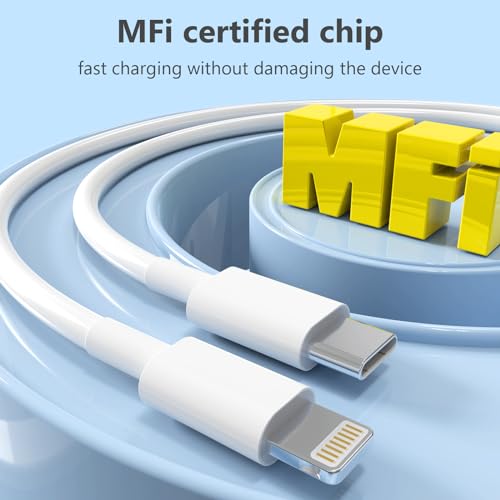5 Pack 6FT USB C to Lightning Cable, [Apple MFi Certified] Fast Charging