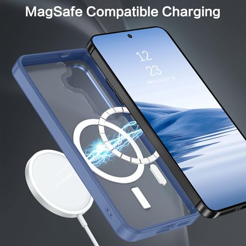 BENTOBEN Magnetic for Samsung Galaxy S24 Plus Case [Compatible with Magsafe] Translucent Matte Slim Thin Shockproof Anti-Yellow Women Men Protective Phone Cover for Samsung S24 Plus 6.7" 2024, Blue - color: Blue
