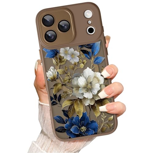 for iPhone 17 Pro Case Vintage Colorful Floral Brown | [Compatible with Magsafe] Full Camera Protection for Women Girls Slim Shockproof Translucent Matte Magnetic Cover - color: Dark Floral/Brown, size: iPhone 17 Pro