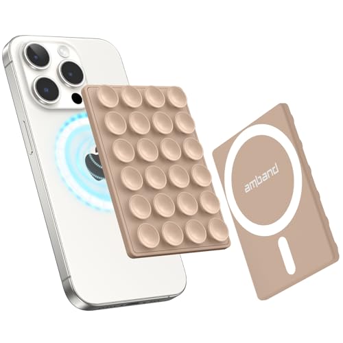 amBand Magnetic Suction Phone Mount Trendy Stocking Stuffers for Men Women Dad Mom Adults, Removable Brown Octo Cup Buddy Sticky Holder for Hands-Free Selfie/Video, Milk Tea - color: Milk Tea