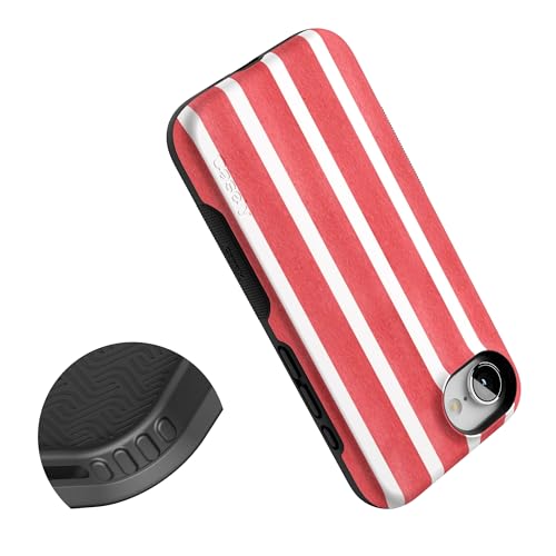 Casely iPhone 16e Case | East Coast Summer | Red Stripes | Bold Protective Design | Compatible with MagSafe - color: East Coast Summer | Red Stripes