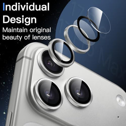 JETech Camera Lens Protector for iPhone 17 Pro/17 Pro Max, Silver, 1 Set - color: Silver