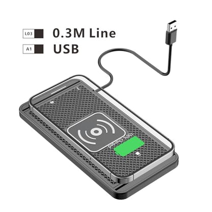 Tangxi Wireless Car Charger Charging Pad, 15W Non Slip Fast Charger Flat Mat, Compatible with iOS 11/12/13/14/15/16/17, S 21/22/23/24/25
