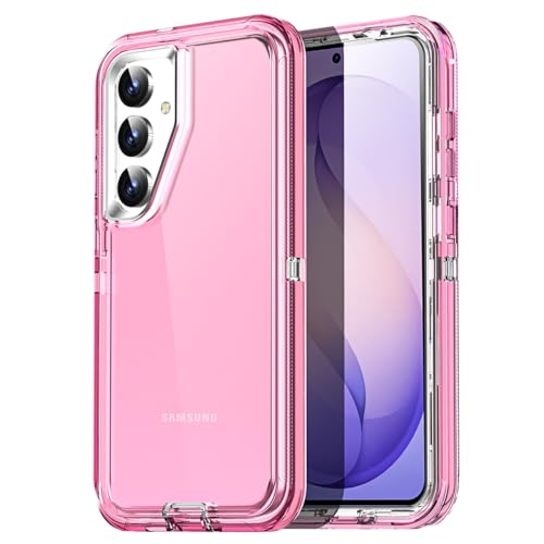 AICase for Samsung Galaxy S26 Plus Case Clear 3 in 1 Heavy Duty Drop Protection Full Body Rugged Shockproof/Dust Proof 3-Layer Military Protective Tough Durable Cover for Samsung S26 Plus 6.7"_2 - color: 3 in 1_Pink, size: Samsung Galaxy S26 Plus