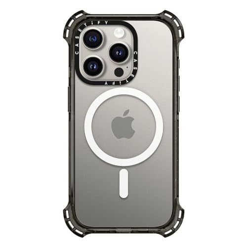 CASETiFY for iPhone 15 Pro Case - Bounce Compatible with MagSafe | Shockproof | 21.3 ft. 6x Military Grade Drop Protection | Black - color: Clear Black, size: Iphone 15 Pro (6.1")