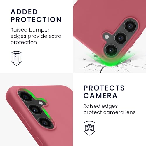 kwmobile Case Compatible with Samsung Galaxy S24 FE Case - Soft Slim Protective TPU Silicone Cover - Dark Rose - color: Dark Rose, size: Galaxy S24 FE