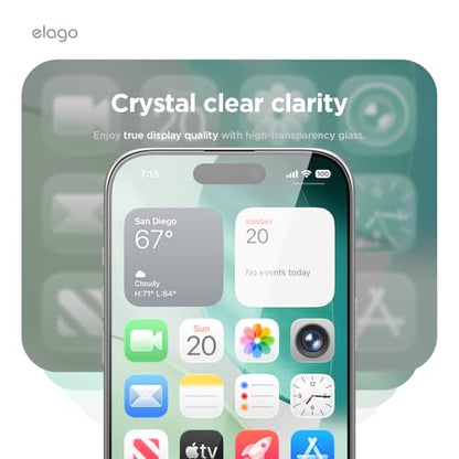 elago Tempered Glass Screen Protector for iPhone 17 Pro Max Clear | Case Friendly, 9H Surface Hardness, Anti-Fingerprint, Shatter-Proof, Scratch Protection, Bubble-Free - size: iPhone 17 Pro Max