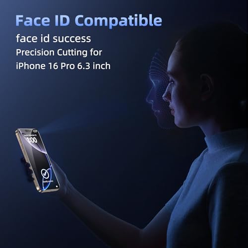 WHPXJY for iPhone 17/ iPhone 16 Pro 6.9 inch with 4 Pack Privacy Tempered Glass Screen Protector – Anti-Spy, Anti-Scratch, Easy Installation, Shock Proof& Face ID Compatible - size: iPhone 16 Pro -6.3Inch
