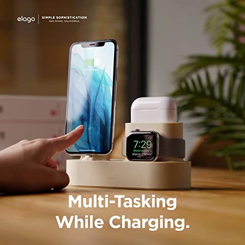 elago 3 in 1 Charging Station for iPhone, AirPods, AirPods Pro, Apple Watch - color: Classic White