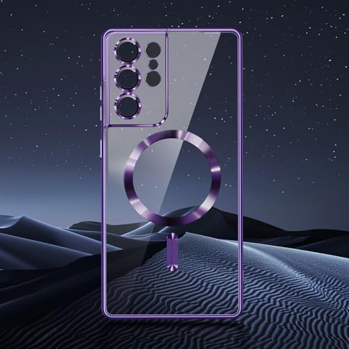 Hurgoer for Samsung Galaxy S21 Ultra Case.Soft TPU Electroplated Frame Cover with Clear Back.Drop Tested Protective Full Body Case.Thin Light Slim【Not Magsafe】 (Deep Purple, S21 Ultra) - color: Deep Purple, size: S21 Ultra