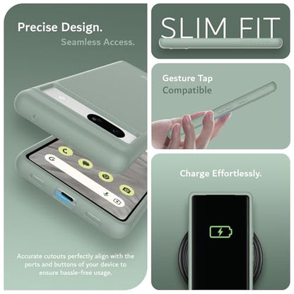 TUDIA MergeGrip [Magsafe Compatible] Google Pixel 7a Case 2023, [Military Grade Drop Tested] Raised Edge for Screen&Camera Protection Dual Layer Slim Heavy Duty 7A Phone Cases Cover - Green Lily - color: Green Lily, size: Magnetic Pixel 7a