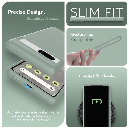 TUDIA MergeGrip [Dual Layer] Google Pixel 7a Case (2023), [Military Grade Drop Tested] Raised Edge for Screen&Camera Protection Slim Tough Heavy Duty 7A Phone Cases Cover - Green Lily - color: Green Lily, size: Standard Pixel 7a