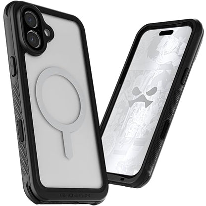 Ghostek Nautical Waterproof Apple iPhone 16 Plus Case with Holster Belt Clip - Screen and Camera Protector, MagSafe Compatible, Rugged Heavy Duty Cover (6.7 Inch, Clear) - color: Clear, size: iPhone 16 Plus