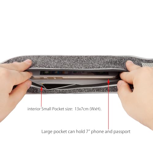 Running belt,Slim Running Waist Fanny Pack Runner Exercise Phone Belt Hip Pouch Bag for Women Men iphone Samsung (Black Grey) - color: Black Grey