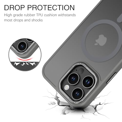BENTOBEN Magnetic for iPhone 16 Pro Max Case,(Compatible with MagSafe) (Military Grade Drop Protection) Slim Translucent Matte Shockproof with Anti-Fingerprint Phone Case 6.9",Gray - color: Gray