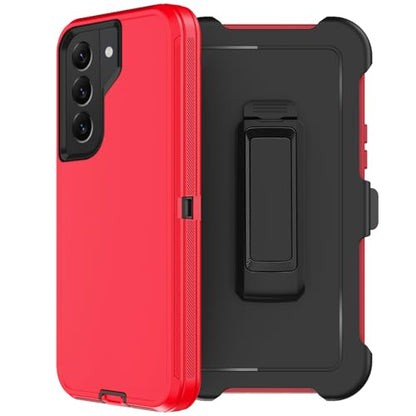 for Samsung Galaxy S22 Plus Case with Belt Clip Holster, 2X Screen Protector, [Military Grade Protection] Heavy Duty Full Body Shockproof Rugged Protective Cover for Samsung S22 Plus 5G Red - color: Red