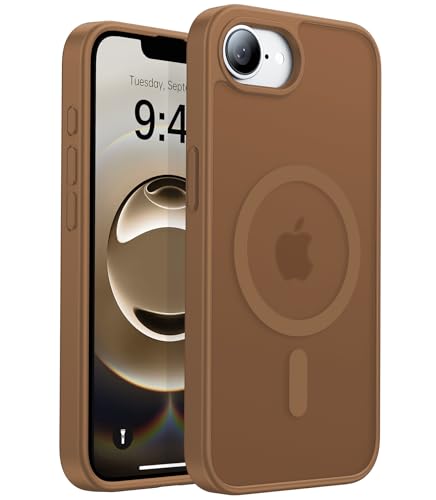Eastinbox Magnetic iPhone 17e & 16e Case, Matte Protective Case, Brown | Shockproof, Compatible with MagSafe, Military-Grade Protection, Anti-Yellowing, Phone Case for iPhone 17 e/16 e 6.1" - color: Brown