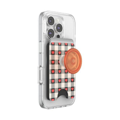 PopSockets Phone Wallet for MagSafe with Grip- Heartbreaker - color: Heartbreaker Gingham, style: MagSafe