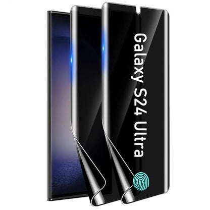 [2+2 for Samsung Galaxy S24 Ultra Screen Protector Privacy 6.8 inch [Not Glass], [Fingerprint Enabled] Flexible Soft TPU Anti-Spy Film - size: S24 Ultra