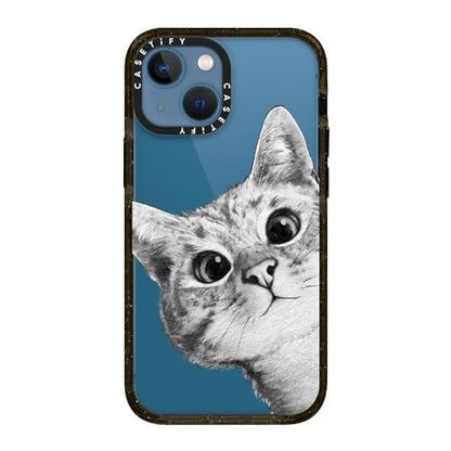 CASETiFY for iPhone 13 Mini Case - Impact | Slim Fit | 6.6 ft. Drop Protection | peekaboo cat on rose gold | Black - color: peekaboo cat on rose gold, size: Iphone 13 Mini (5.4")