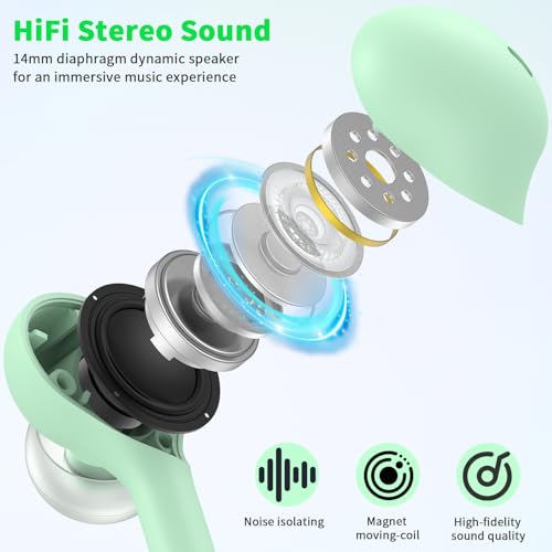 USB C Headphones Wired Earbuds for iPhone 18 Pro Max 17 16 15,Green - color: Green