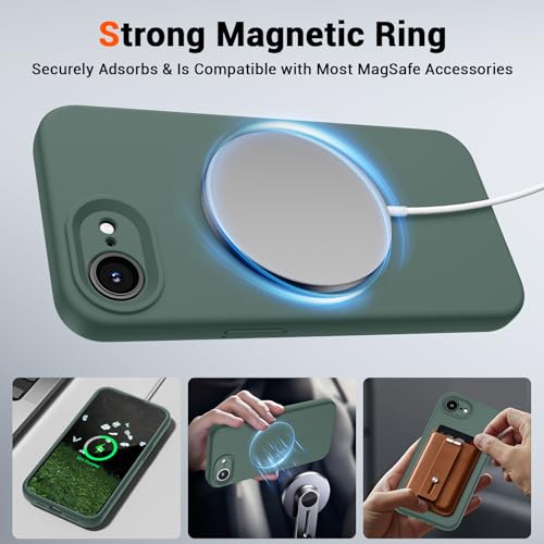 SUPFINE Silicone & Magnetic for iPhone 17e Case/iPhone 16e Case - color: Acacia Green, size: iPhone 17e/iPhone 16e