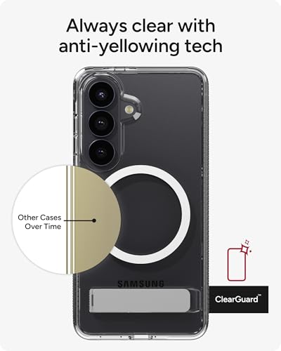 ZAGG Crystal Palace Snap Samsung Galaxy S26 Case with Kickstand - Clear, 13ft Drop Protection with Graphene, Crystal Clear Magnetic Case, Anti-Yellowing Slim Cover - size: Samsung Galaxy S26, style: With Snap