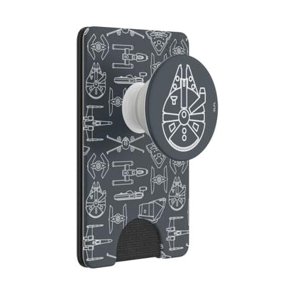 PopSockets Adhesive Phone Wallet with Grip- Millennium Falcon - color: Millennium Falcon, style: Adhesive