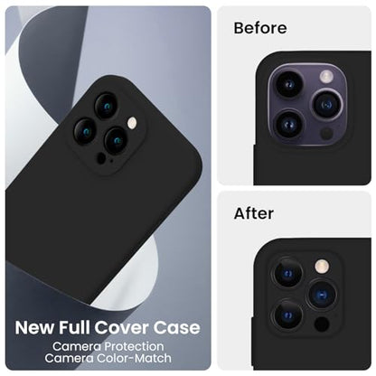 FireNova Designed for iPhone 14 Pro Max Case, Silicone Upgraded [Camera Protection] Case, Soft Anti-Scratch Microfiber Lining Inside, 6.7 inch, Black - color: Black, size: Iphone 14 Pro Max