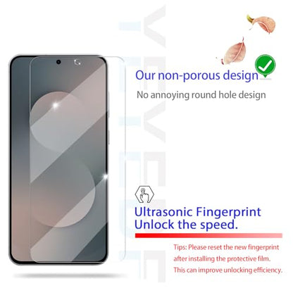 Screen Protector for Samsung Galaxy S25 FE, [2+2 Pack] Tempered Glass & Camera Lens Protectors[Ultrasonic Fingerprint Unlock] [Case Friendly] [Bubble-Free] Screen Protector Glass For S25 FE - size: Galaxy S25 FE
