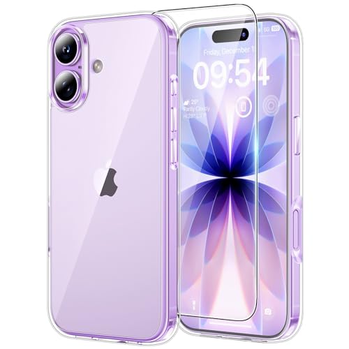 TAURI for iPhone 17 Case, Full Camera Protection with Screen Protector, Anti-Yellowing Military-Grade Protection Shockproof Slim Phone Case for iPhone 17, Clear - color: A-Clear