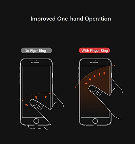 Transparent Phone Ring Holder Grip 360 Degree Free Rotation, Clear Cell Phone Finger Ring Kick-Stand for - for iPhone X 8 7 Plus 6S 6 5s 5 SE, Galaxy S9 S8 S7 S6 Edge, Note 8 5 4 2 (Black)