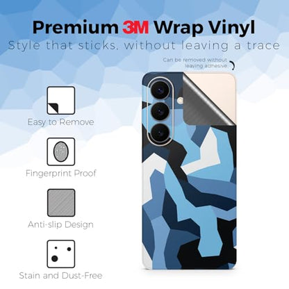 Glossy Glitter Phone Skin Compatible with Samsung Galaxy S26 - Sky Camouflage - Premium 3M Vinyl Protective Wrap Decal Cover - Easy to Apply | Crafted in the USA by MightySkins - color: Sky Camouflage, size: Galaxy S26 (Back Wrap), style: Glossy Glitter F