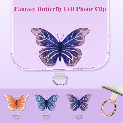 Phone Tether Tab 3 Pcs Universal Phone Lanyard Case Patch Without Adhesive with 1 Pc Spring Ring Phone Lanyard Replacement Part Pad for Cell Phone Strap for iPhone Samsung Google Butterfly
