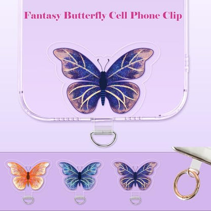 Phone Tether Tab 3 Pcs Universal Phone Lanyard Case Patch Without Adhesive with 1 Pc Spring Ring Phone Lanyard Replacement Part Pad for Cell Phone Strap for iPhone Samsung Google Butterfly