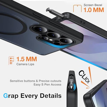 for Samsung Galaxy S25 Ultra Case with MagSafe - color: Black, size: Galaxy S25 Ultra with Stand