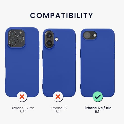 kwmobile Case Compatible with Apple iPhone 17e / iPhone 16e Case - Soft Slim Protective TPU Silicone Cover - Baltic Blue - color: Baltic Blue
