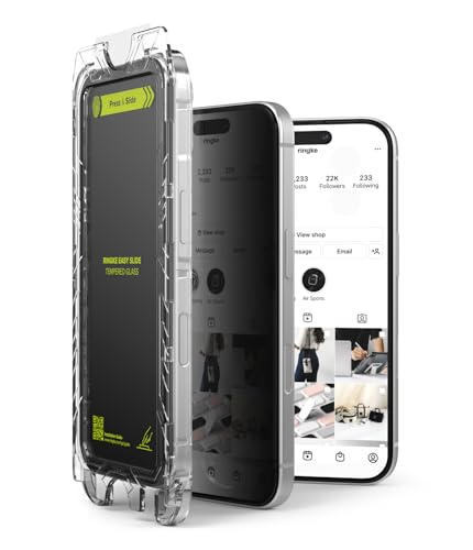 Ringke for iPhone 16 Plus / 15 Plus Screen Protector [Easy Slide Privacy] - size: iPhone 16 Plus / 15 Plus