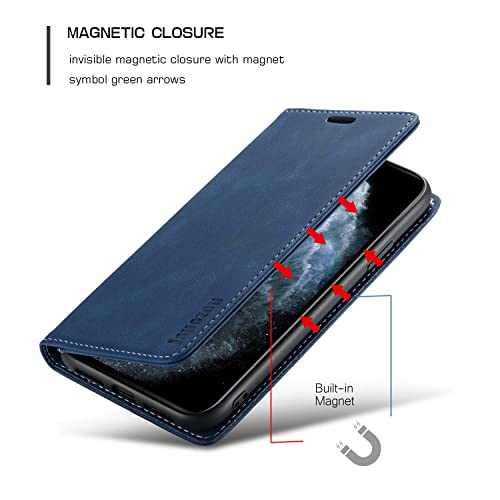japezop Compatible with iPhone 11 Pro Case Wallet with [RFID Blocking] Credit Card Holder, Leather Flip Book Phone Case for iPhone 11 Pro(Blue) - color: Blue, size: iPhone 11 Pro 5.8 Inch