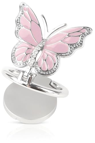 NXVX Butterfly Phone Ring Holder, Pink 360° Finger Grip & Kickstand - color: Pink Butterfly