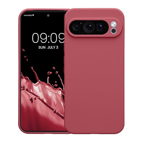 kwmobile Case Compatible with Google Pixel 9 Pro XL Case - Protective Slim TPU Phone Cover - Soft Matte Finish - Dark Rose - color: Dark Rose