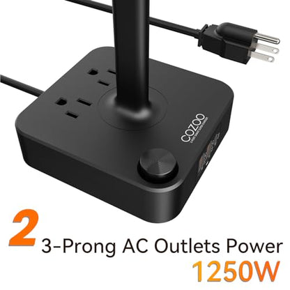 cozoo Headphone Stand with Charger for Desk, Gifts for Gamers Men, Black - color: Black