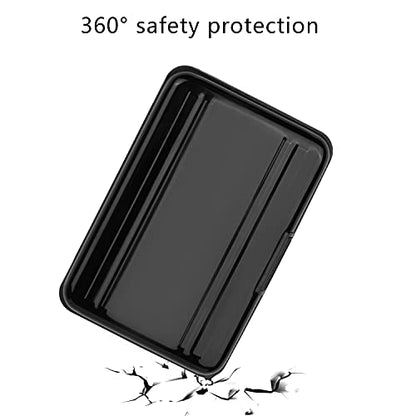 Aluminum Shock Resistant Carrying Box Holder Memory Card Storage Box Case Holder 8 Slots for SD SDHC MMC Micro SD TF Cards (Black) - color: Black