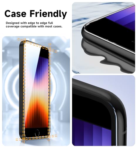 MAGIC JOHN 2 Pack Screen Protector for iPhone SE 3/SE 2 (2022/2020 Edition), iPhone7/8/6 Tempered Glass, Auto Dust-Elimination, Bubble Free, Easy Installation - size: iPhone 6/7/8/SE 4.7inch