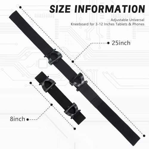 Tellegloww 1 Pcs Adjustable Universal Kneeboard for 3-12 Inches Tablets & Phones, Multi-Angle Viewing, Non Slip Design for Pilots, Boating, Wheelchair, Stroller, Fits Tablets & Smartphones, Black