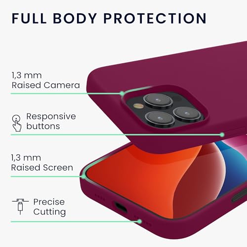 kwmobile Case Compatible with Apple iPhone 16 Pro Case - TPU Silicone Phone Cover with Soft Finish - Pomegranate Red - color: pomegranate red, size: iPhone 16 Pro