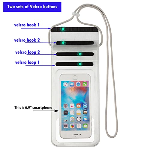 Waterproof Phone Pouch,IPX8 Waterproof Phone Case Bag Holder Dry Pouch for iPhone 13 Pro Max/13 Pro/13/12/12 Pro Max/11/11 Pro Max/Xs Max/XR to 6.9" for Kayaking Swimming Beach(Silver) - color: Silver to 6.9"