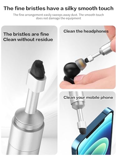 YACSEJAO 2 in 1 SIM Ejector Pin & Cleaning Brush Keychain, 2 Pack
