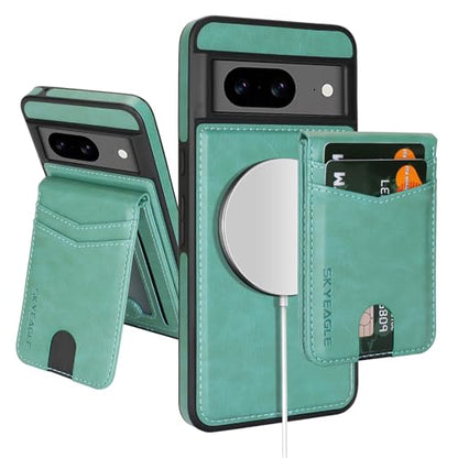 SkyEagle for MagSafe Google Pixel 8 Wallet Case,Blue Green - color: Blue Green, size: Google Pixel 8 - 6.2"